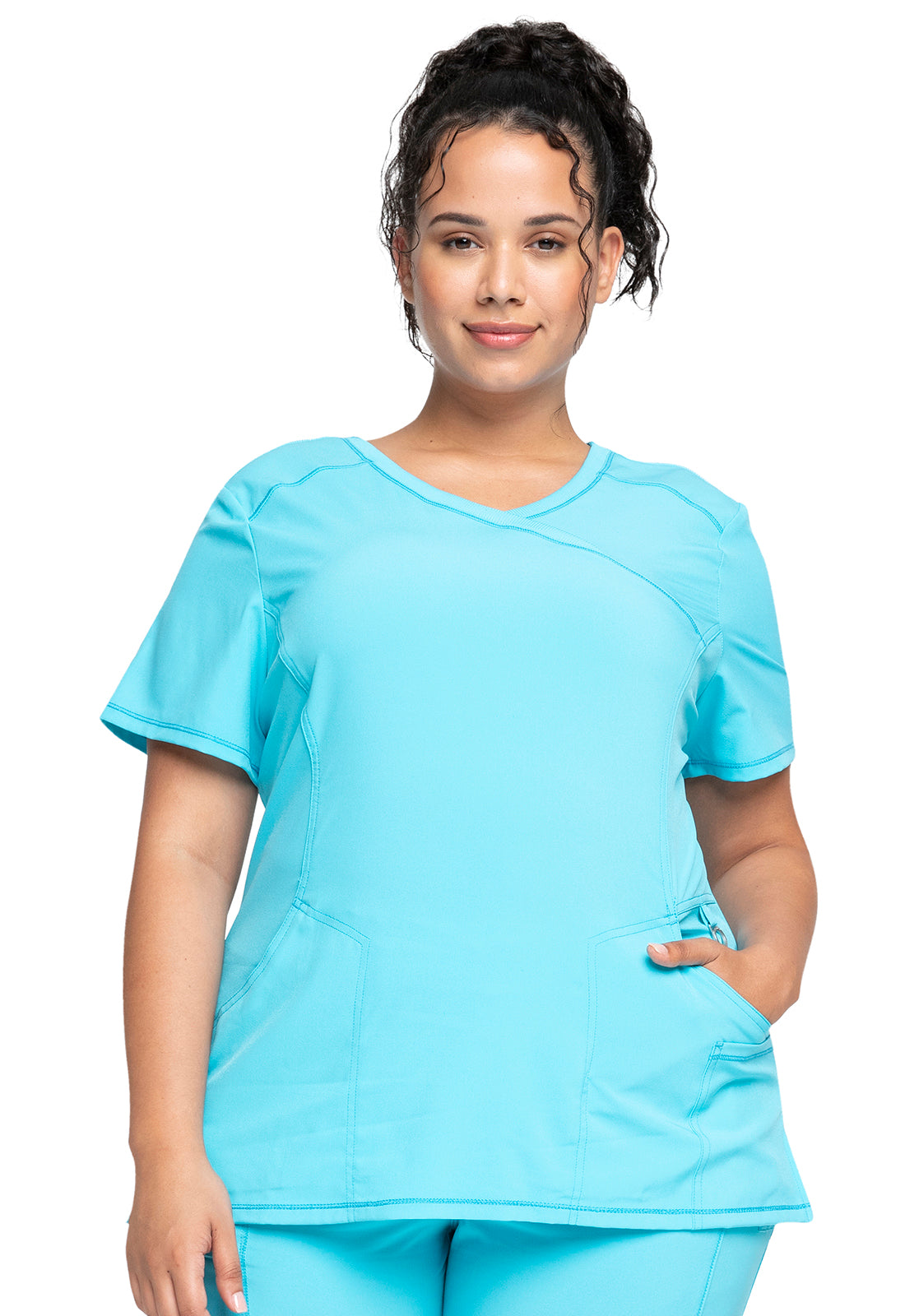 Top dama cuello en v antimicrobiana 2625A